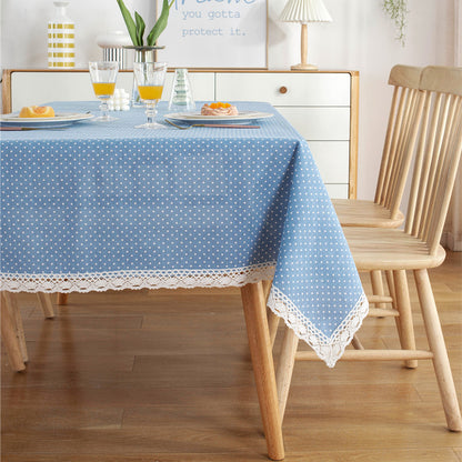 Polka Dot Lace Trim Tablecloth