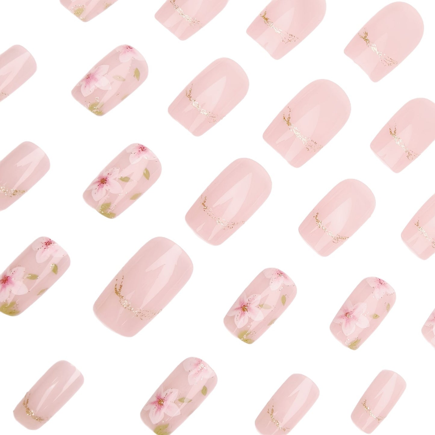 Floral Art Acrylic Nail Design Acalora
