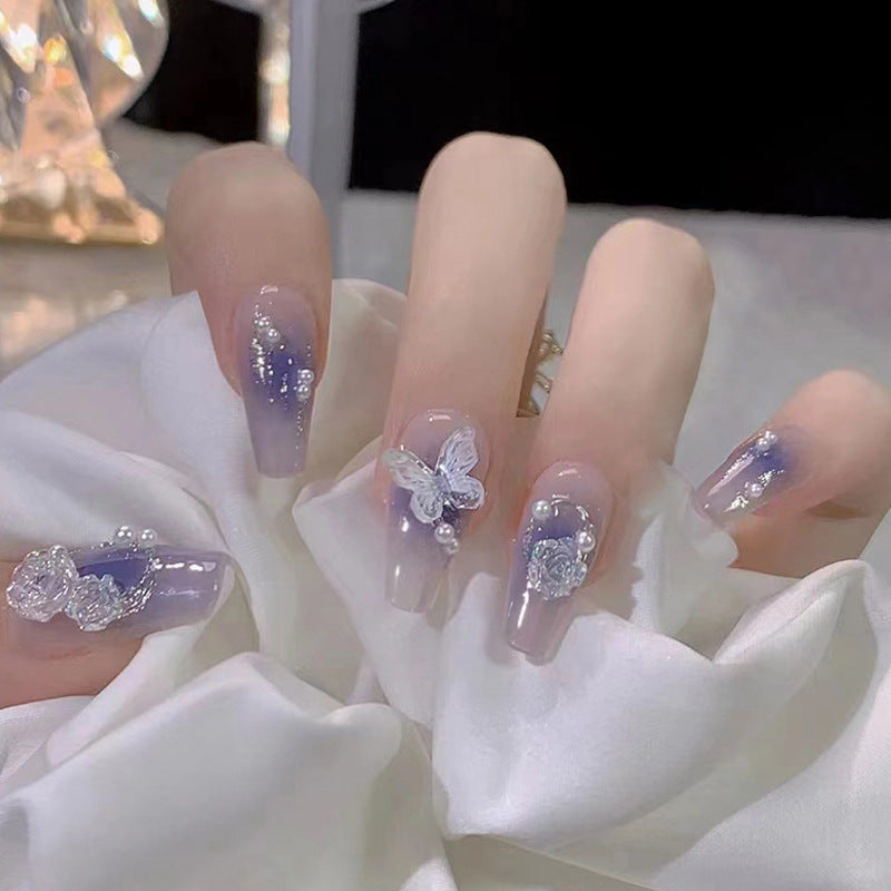 Artistic Ombre Floral Press-On Nail Set Acalora