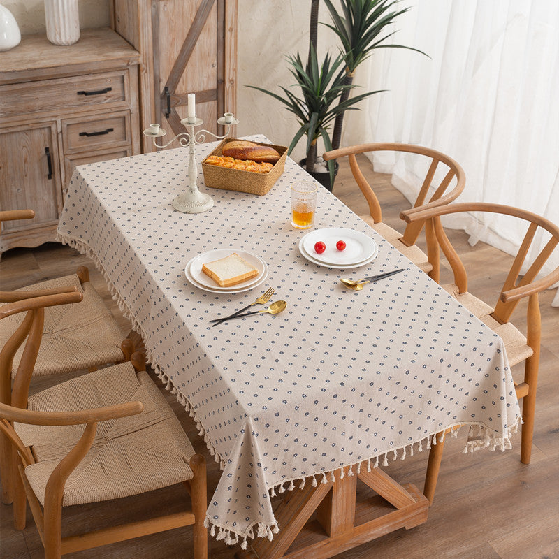 Elegant Tablecloth with Tassel Trim