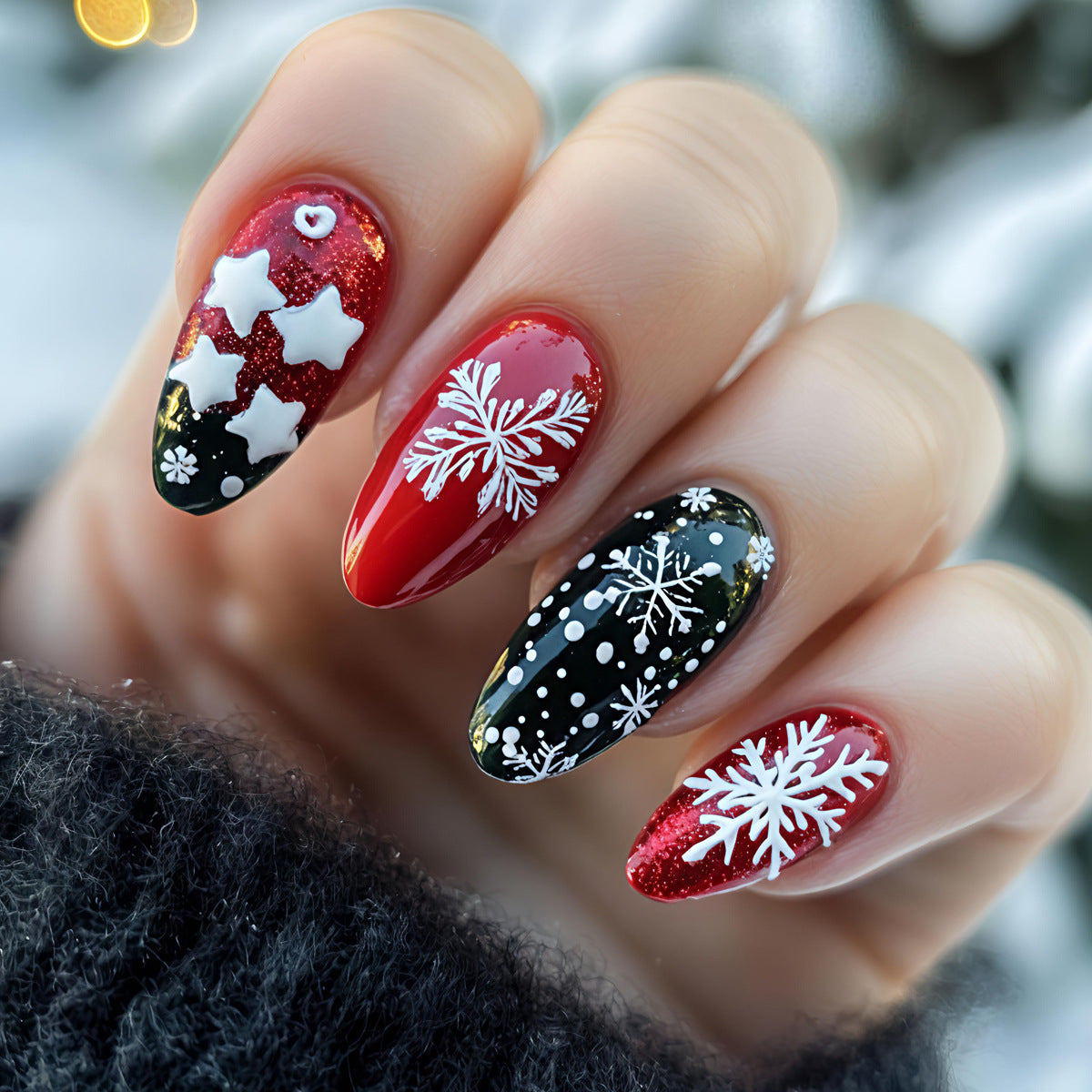 Festive Snowflake Nail Art Acalora