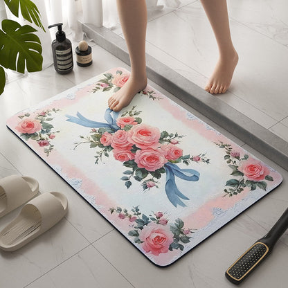 Vintage Floral Bath Mat