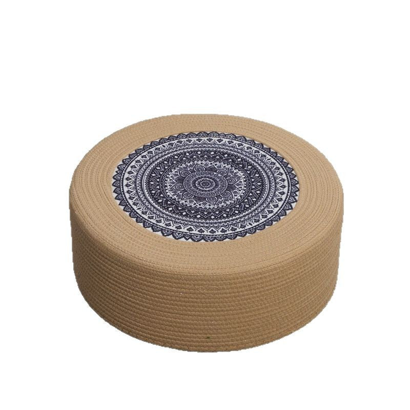 Beef Artificial Leather Pouf Acalora