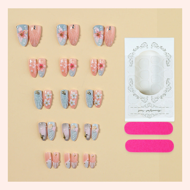Artistic Ocean-Themed Press-On Nail Set Acalora