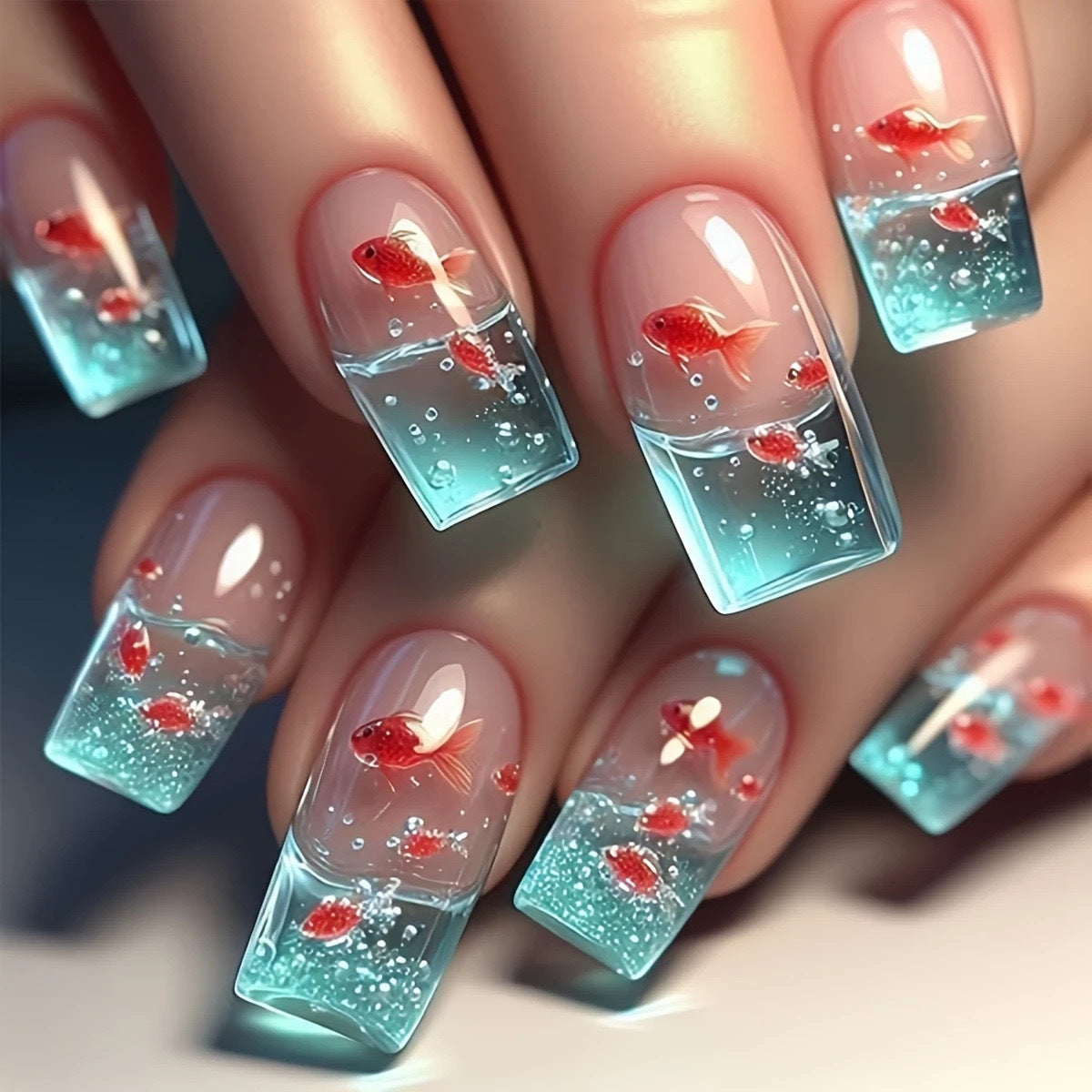 Aquatic Fantasy Nail Art Acalora