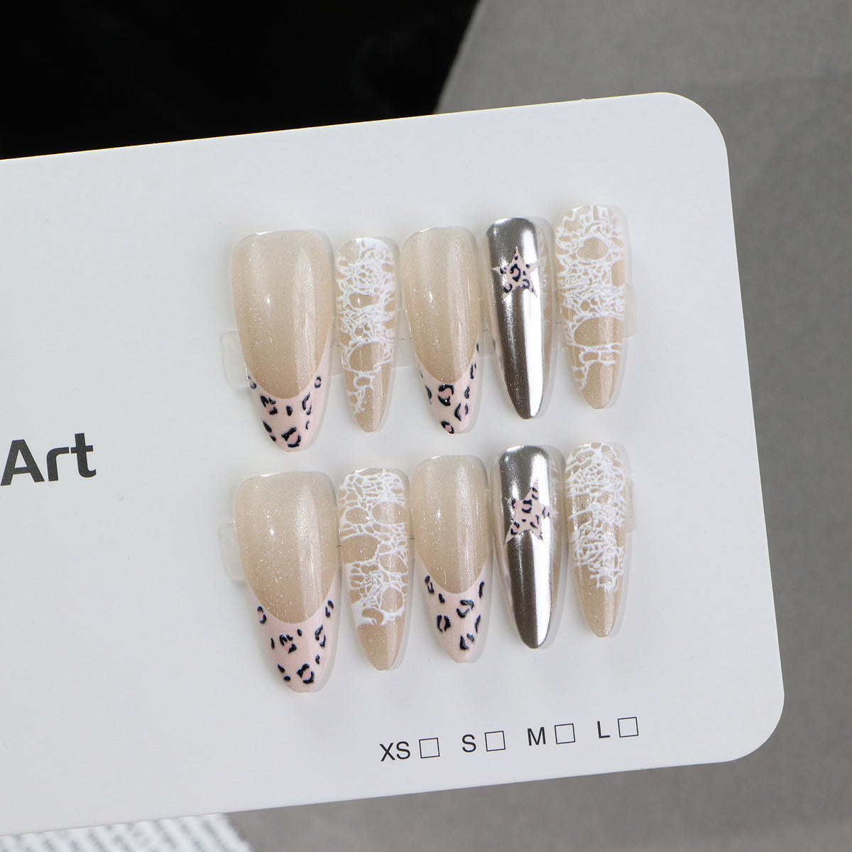 French Tip Press-On Nail Art Acalora