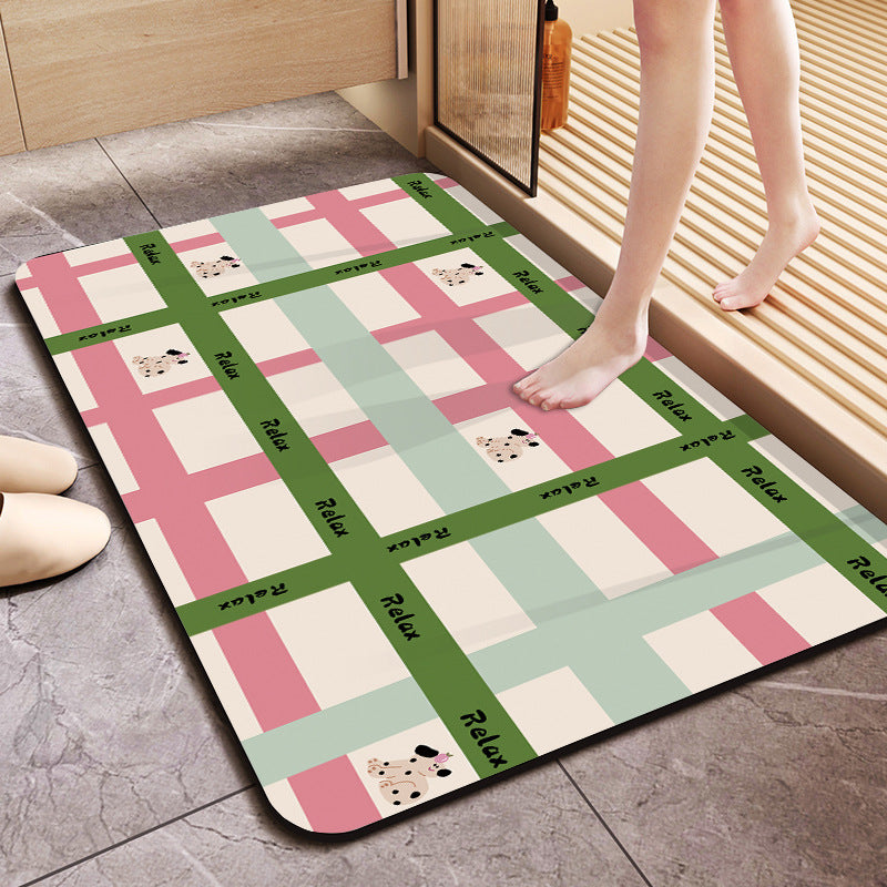 Floral Design Cotton Bath Mat Acalora