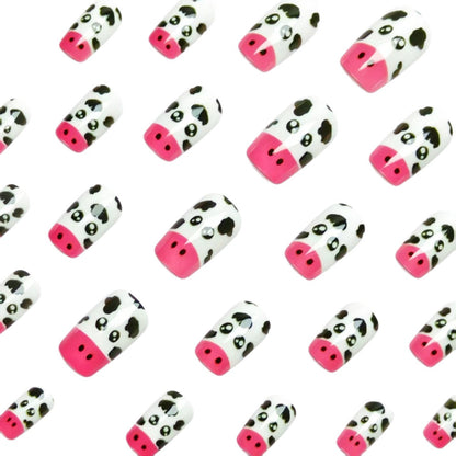 Playful Cow-Themed Nail Art Acalora