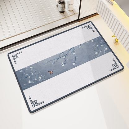 Artistic Floral Bath Mat Acalora