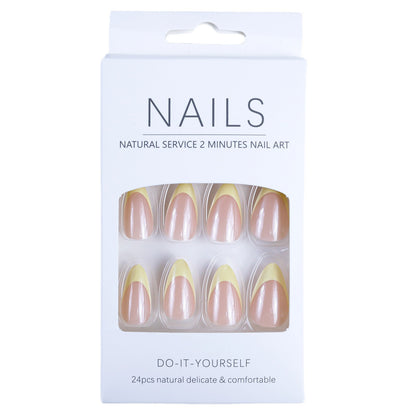 Nail tips with elegant French-tip design Acalora