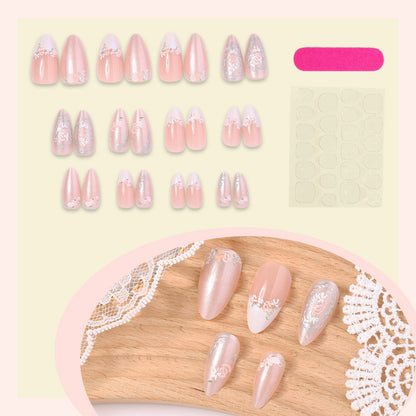 Elegant Floral Press-On Nail Art Ensemble Acalora