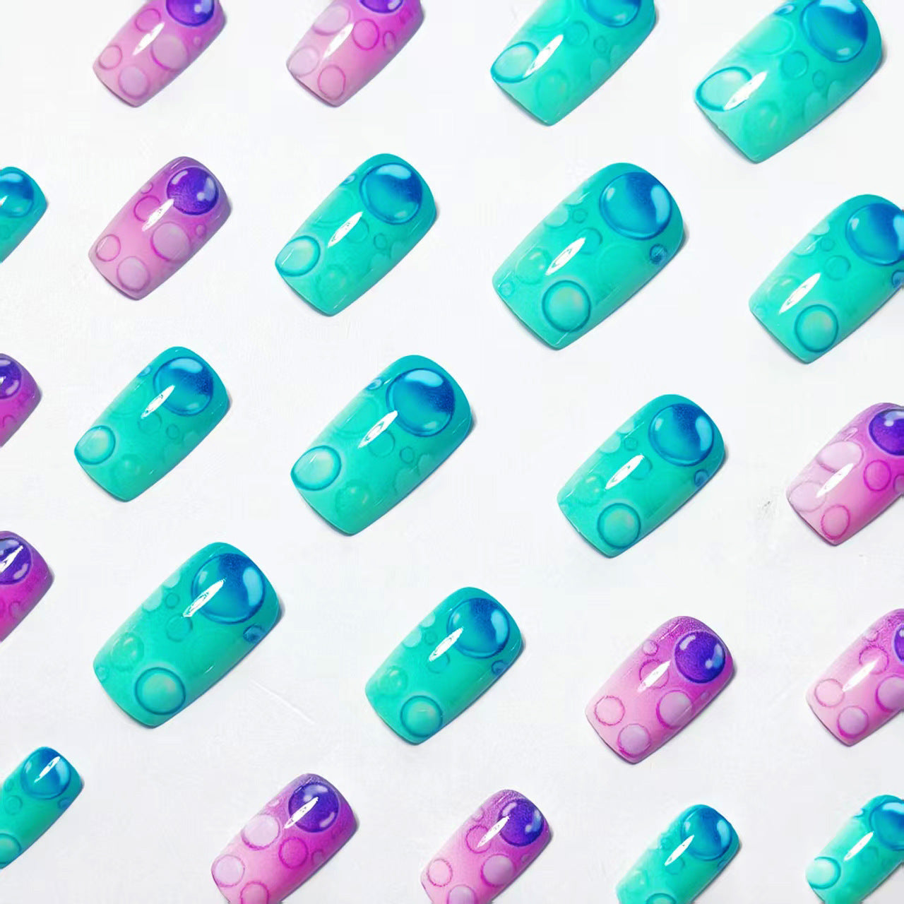 Artistic Bubble-Effect Nail Art Acalora