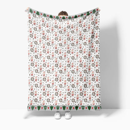 Festive Holiday-Themed Fleece Throw Blanket