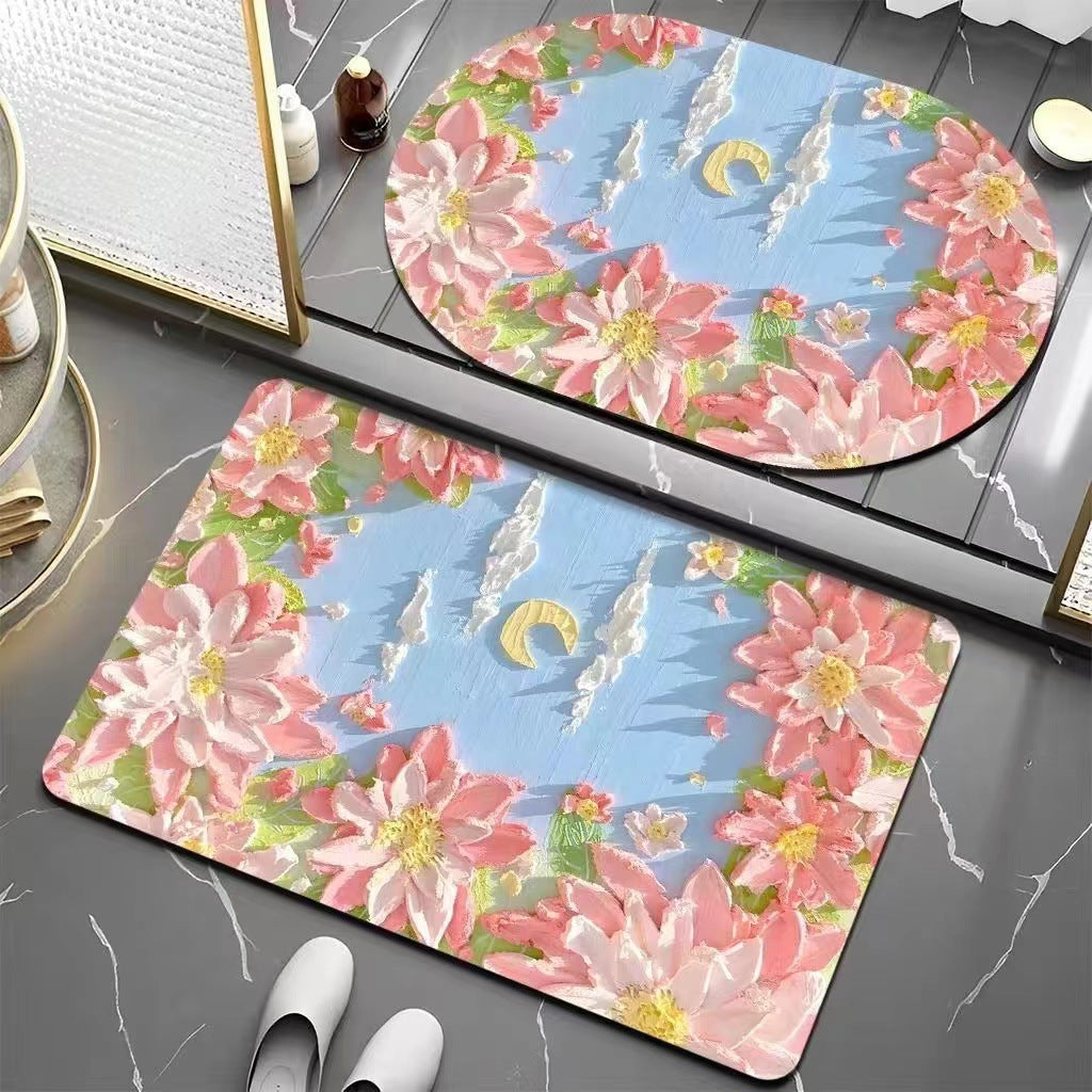 Floral Patterned Bath Mat