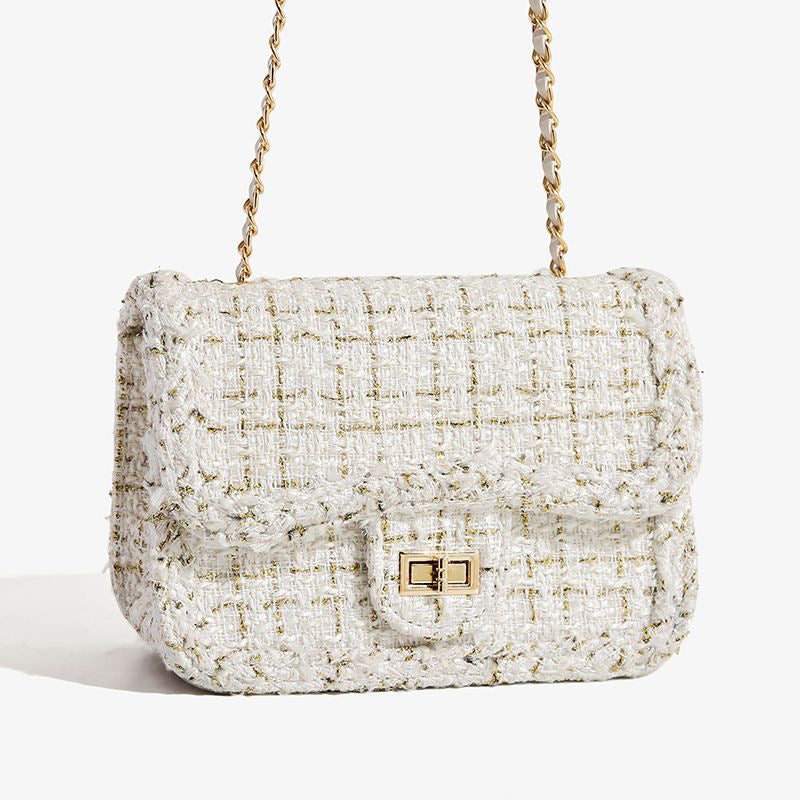 Textured Chain Strap Shoulder Bag Acalora