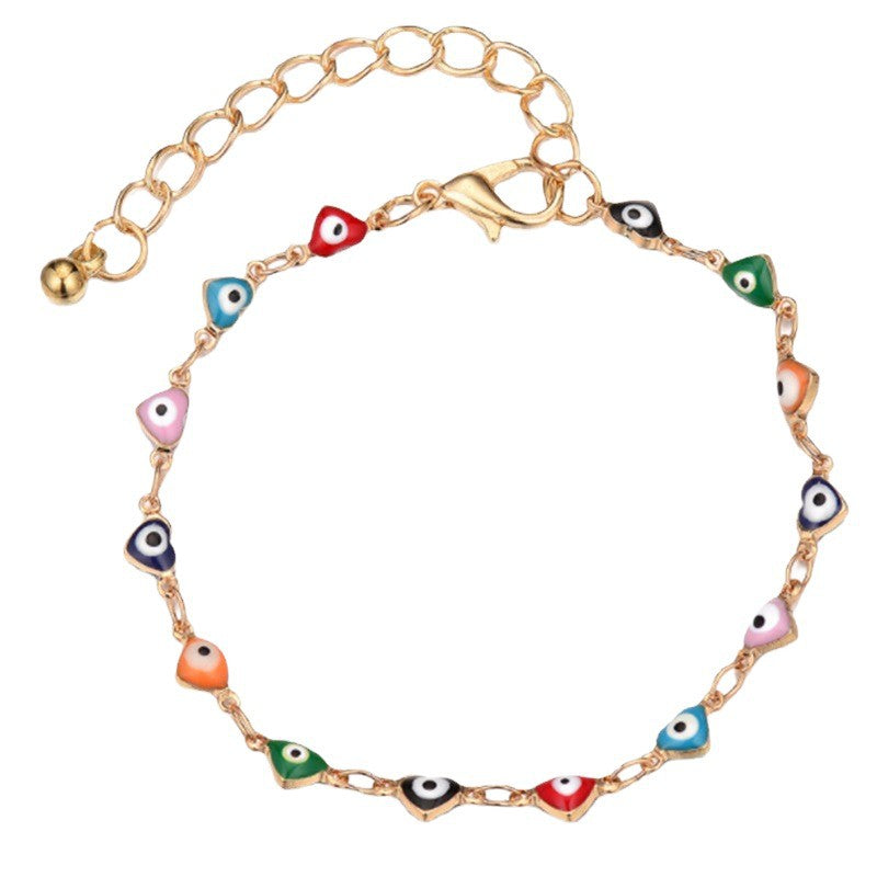 Colorful Evil Eye Charm Anklet Acalora