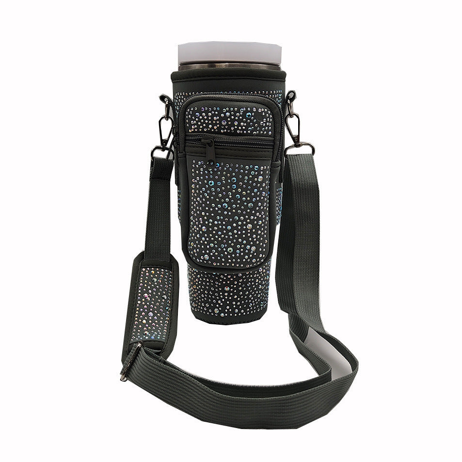 Ladies trendy and sparkling drinking bottle with shoulder bag Bowlift