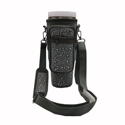 Ladies trendy and sparkling drinking bottle with shoulder bag Bowlift