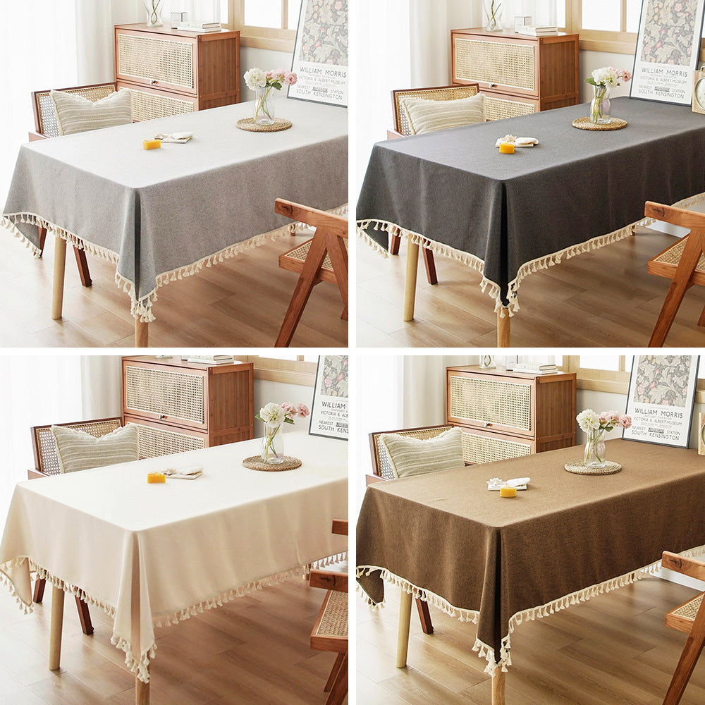 Elegant Fringed Tablecloth