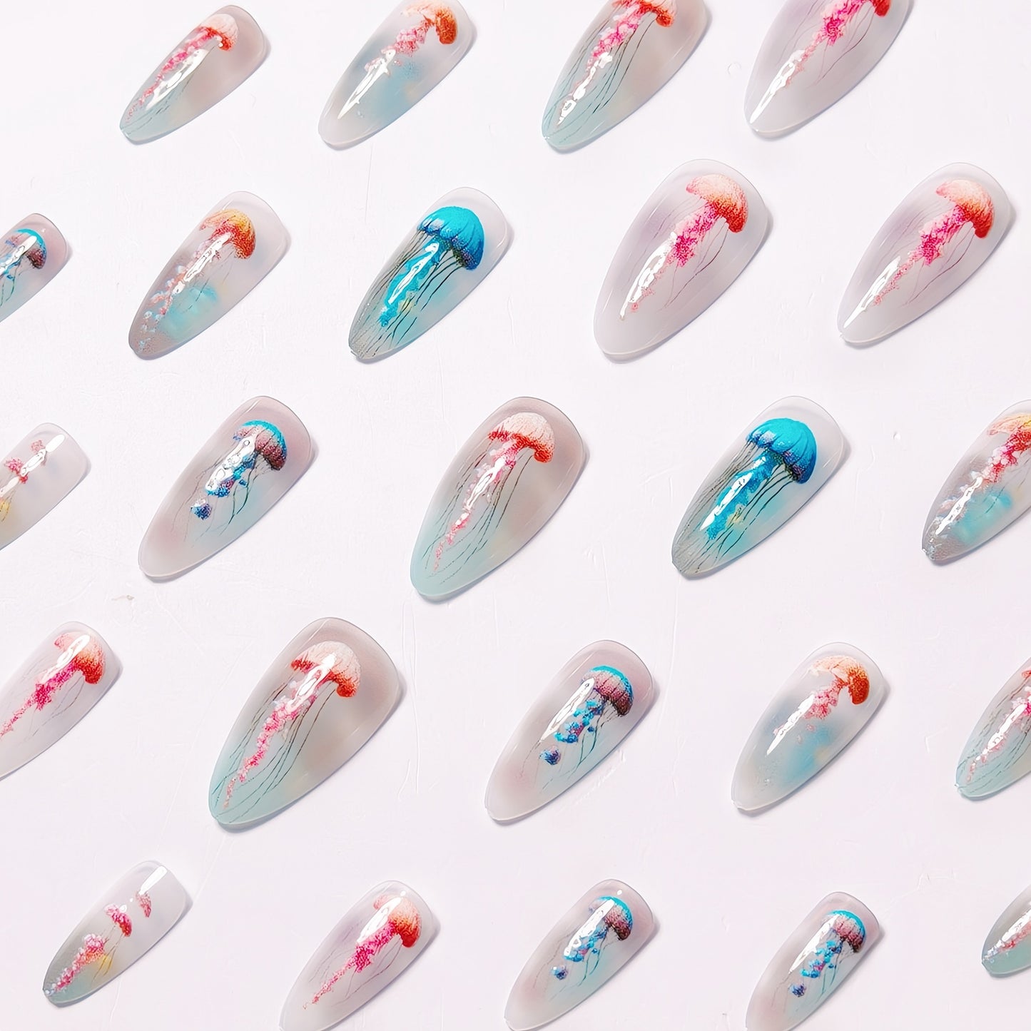 Artistic Jellyfish Design Nail Art Acalora