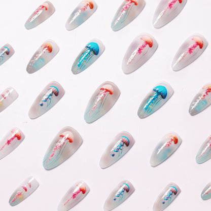 Artistic Jellyfish Design Nail Art Acalora