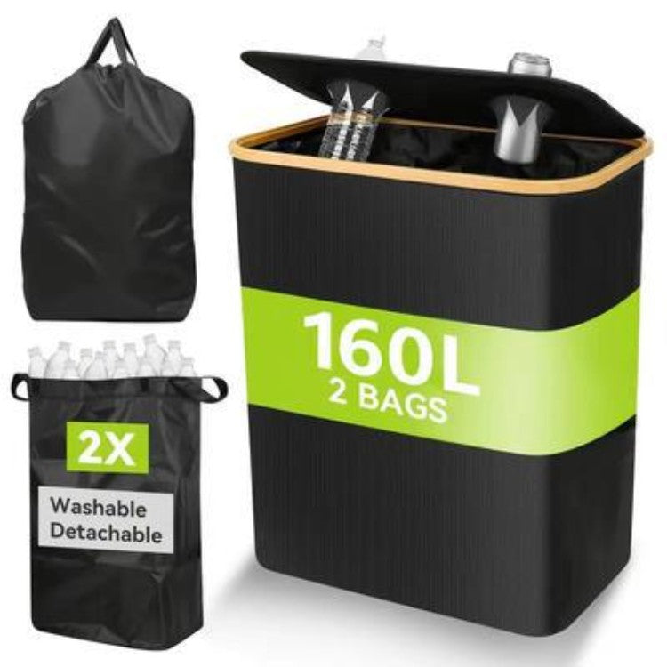 Multifunctional laundry storage box with bamboo lid Acalora