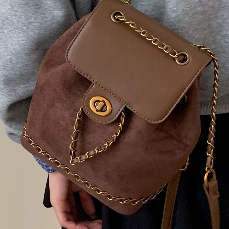 Stylish Suede Drawstring Backpack Acalora