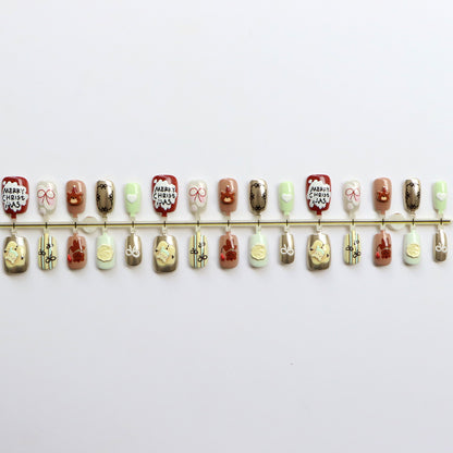 Festive Themed Press-On Nail Art Set Acalora
