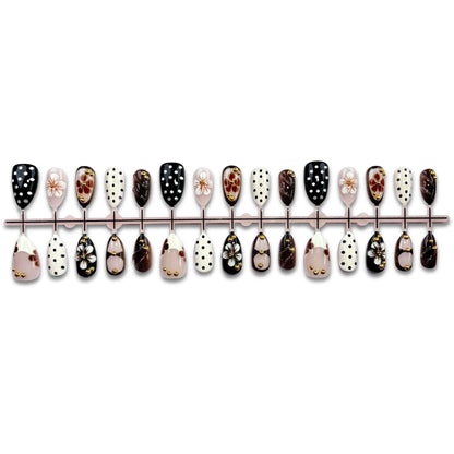 Floral Design Press-On Nail Art Acalora