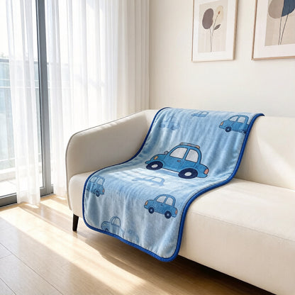 Fun Car-Themed Fleece Throw Blanket