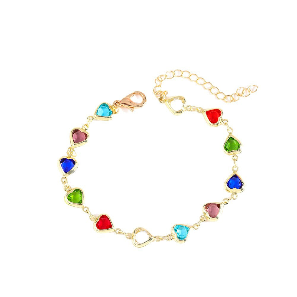 Heart-Shaped Charm Bracelet Acalora