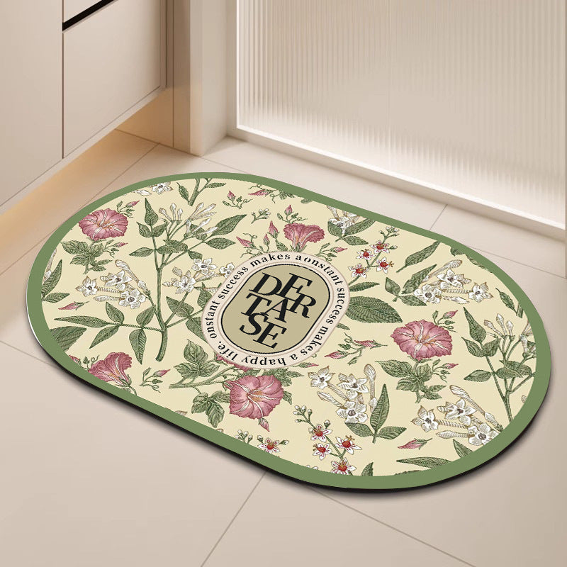 Floral Patterned Bath Mat Acalora