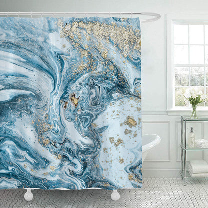 Elegant Marble-Patterned Shower Curtain