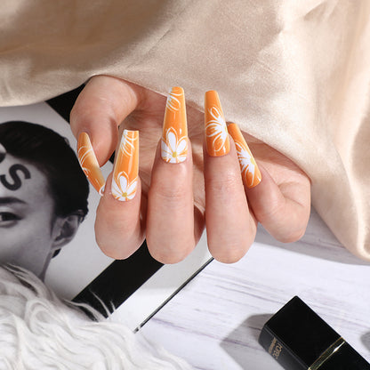 Stylish artificial nails with floral accents Acalora