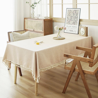 Elegant Fringed Tablecloth
