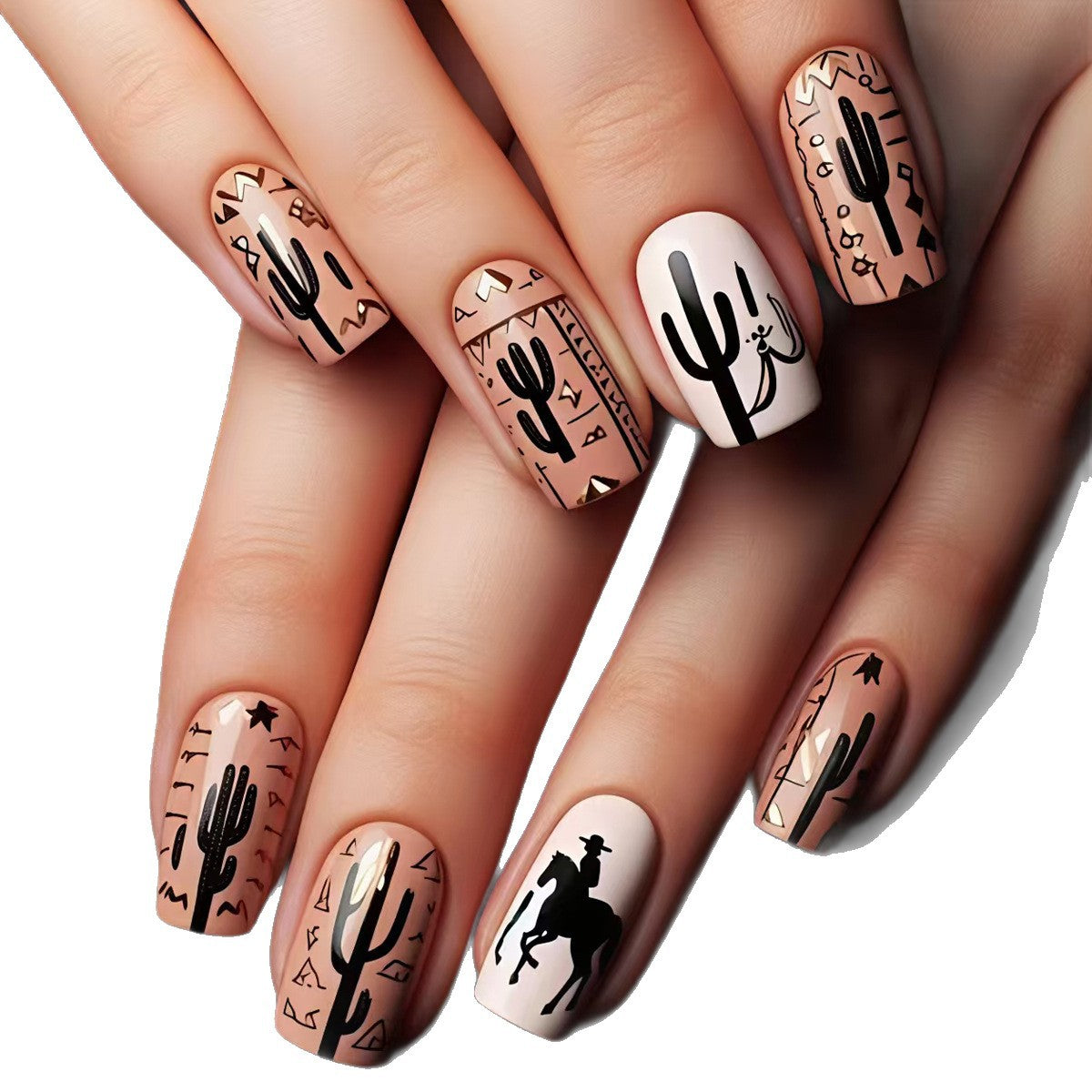 Western-Themed Nail Art Acalora