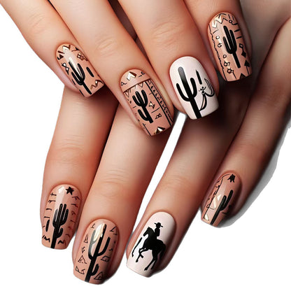 Western-Themed Nail Art Acalora
