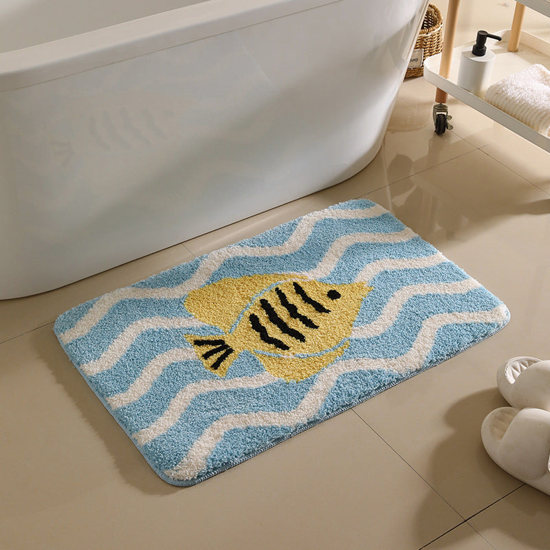 Mermaid-Themed Plush Bath Rug