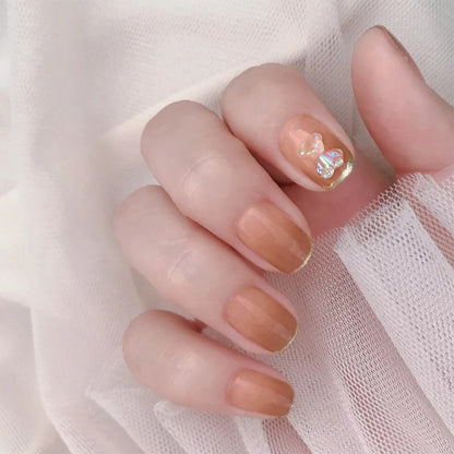 Decorative Press-On Nail Set with Butterfly Accents Acalora