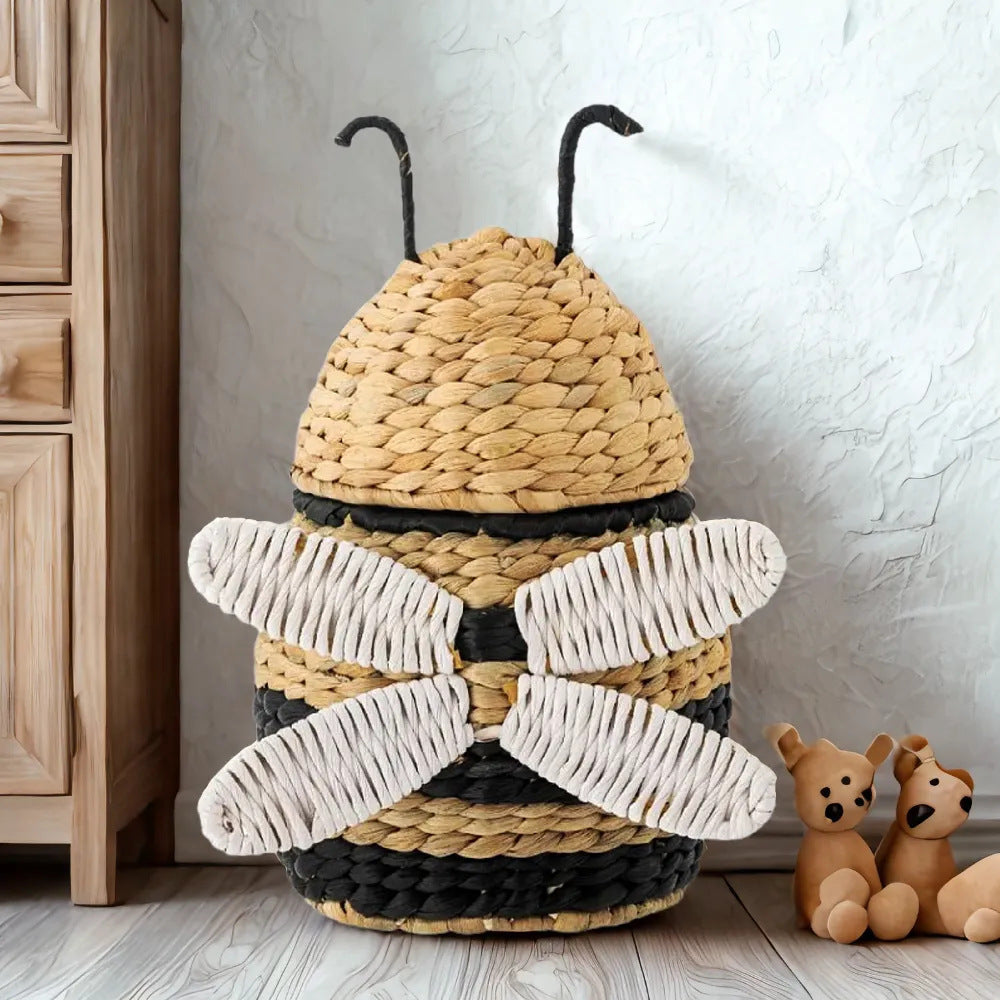 Handcrafted decoration basket made of natural materials Acalora
