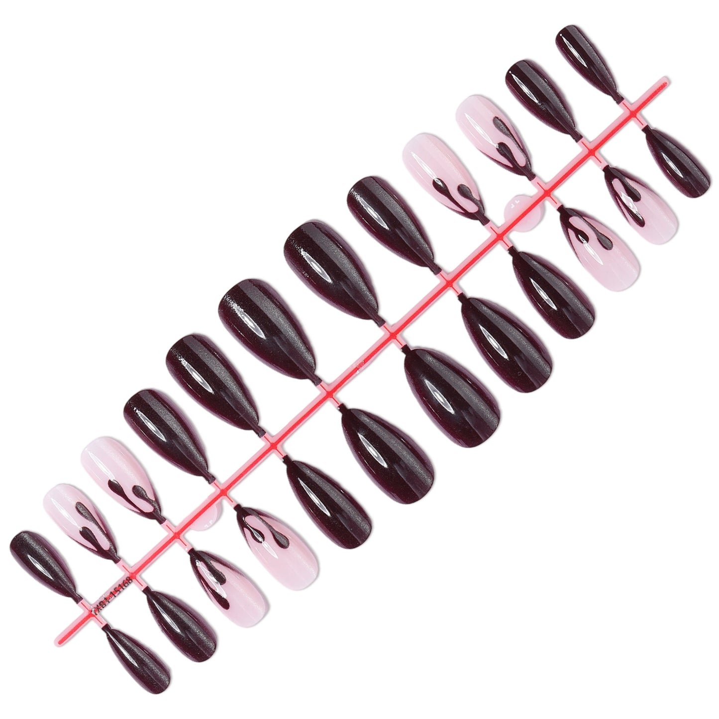 Stiletto Press-On Nail Set with Unique Artistic Design Acalora