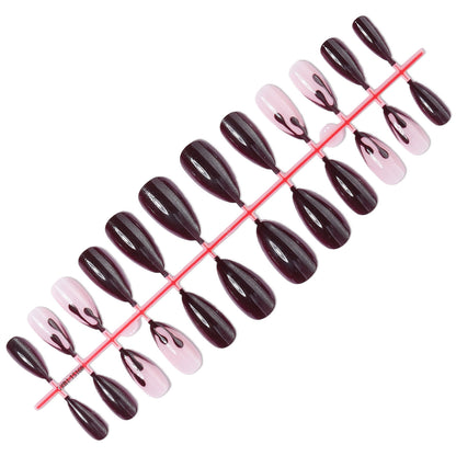Stiletto Press-On Nail Set with Unique Artistic Design Acalora