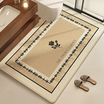 Elegant Floral Bathroom Mat