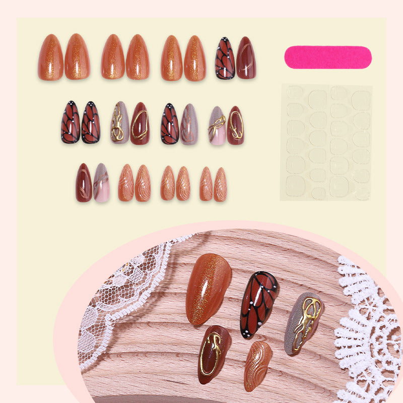 Elegant Artistic Press-On Nail Set Acalora