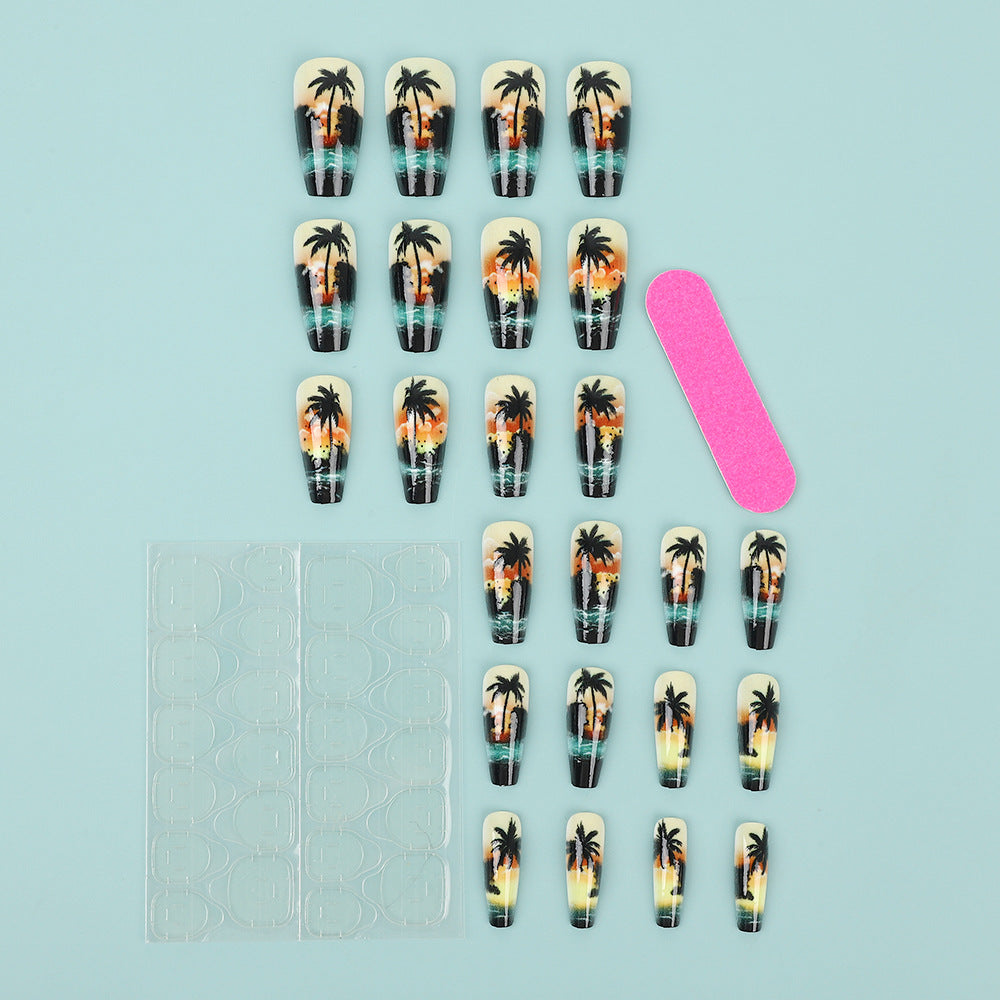 Artificial nails with tropical palm design Acalora