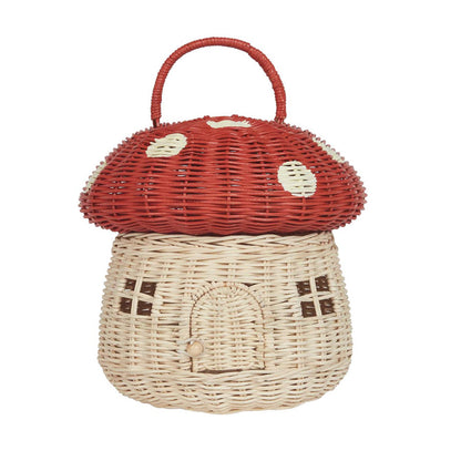 Fun Mushroom-Shaped Woven Storage Basket Acalora