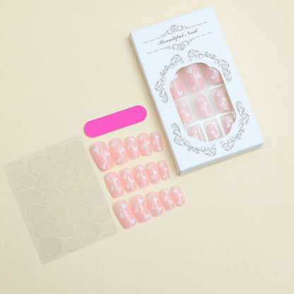 Heart-Themed Full Cover Press-On Nails Acalora