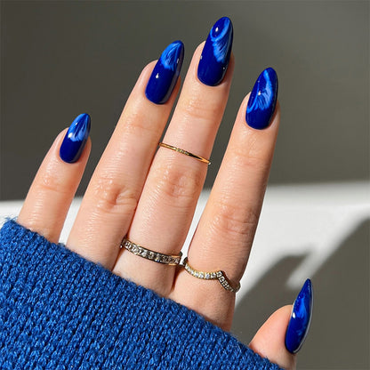 Artistic Press-On Nail Set with Gradient Design Acalora