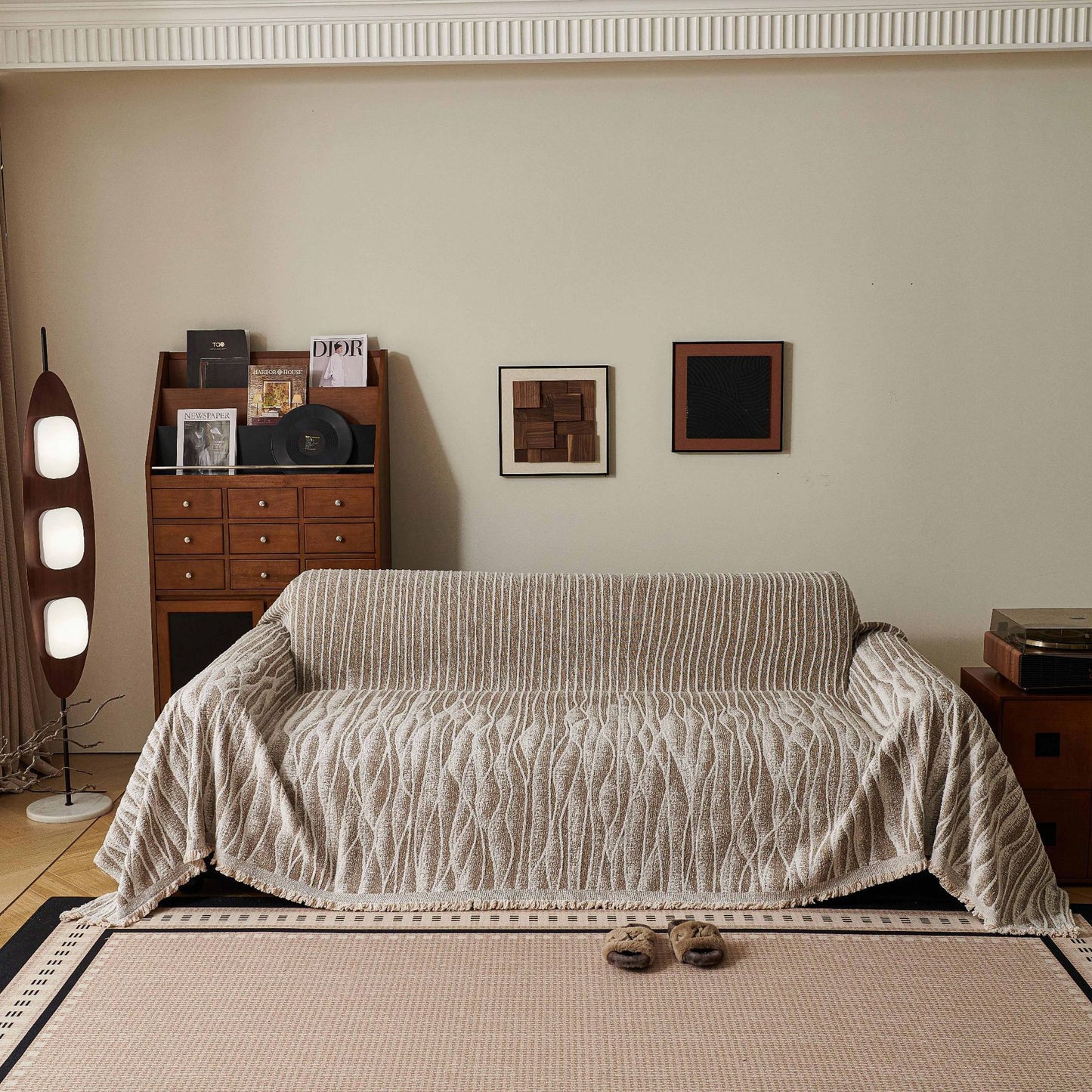 Textured Woven Sofa Cover