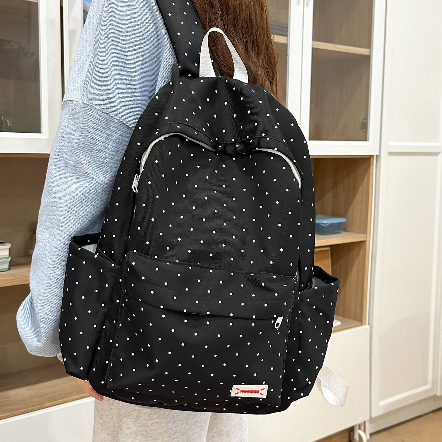 Stylish Polka Dot Backpack Acalora